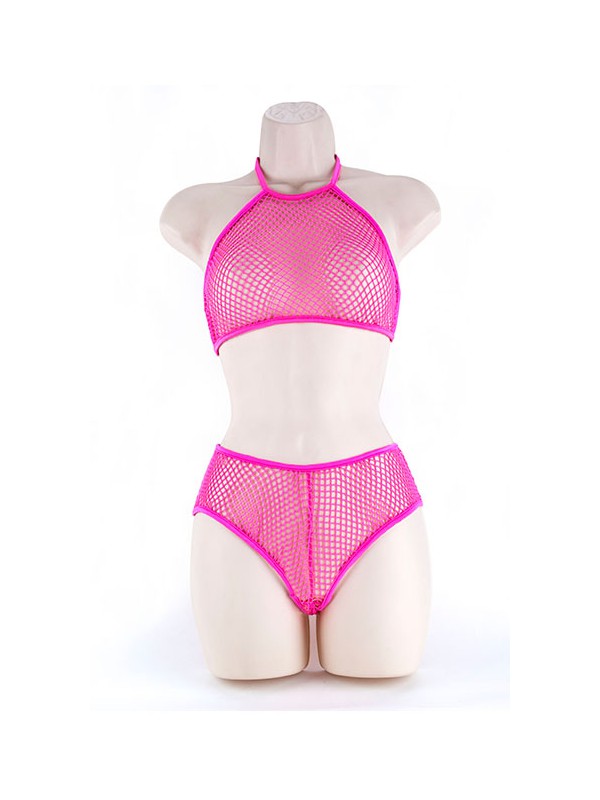HALTER TOP & SHORT, FN PINK L