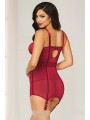 2Pc Chemise Set Wine