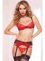 Lace Bra Set Red