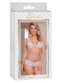 Luv Lace -Peek-A-Boo Bra & Split BAck Short White S/M