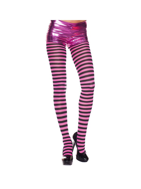 MEDIAS FUCHSIA RAYAS NEGRAS *