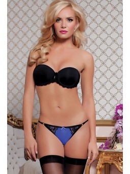MESH & SCALLOP LACE PANTY BLUE