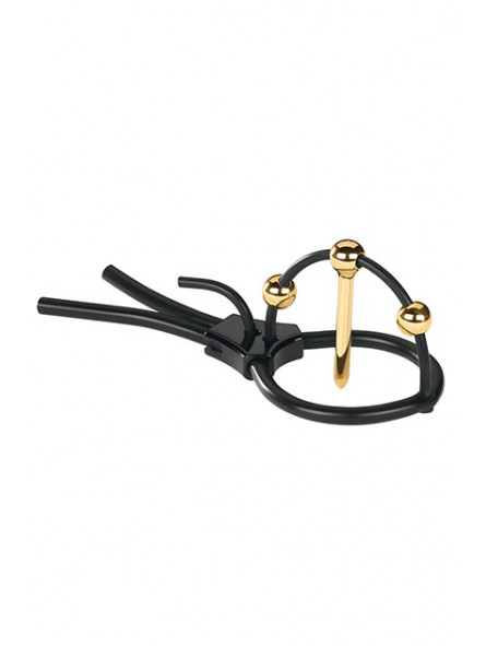 MYSTIM PLUNGING PETE - CORONA STRAP WITH URETHRAL SOUND