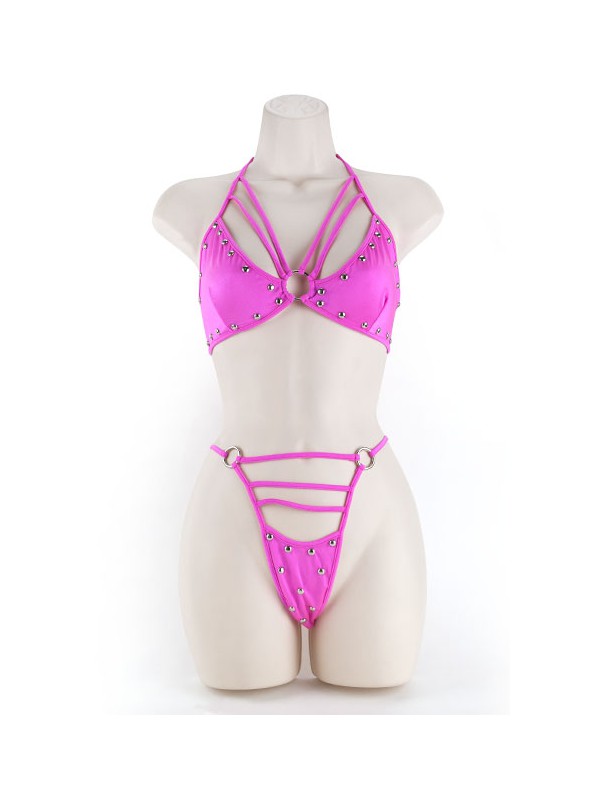 PAK-212 BRA & THONG CIRE L/ XL PINK
