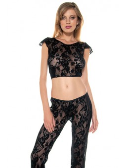 PANTALON Y TOP NEGRO CON DIBUJOS