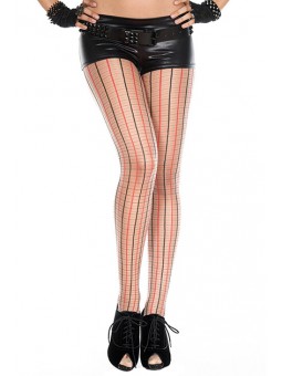 PANTYS C/ RAYAS 2 COLORES BEIGE/ROJO