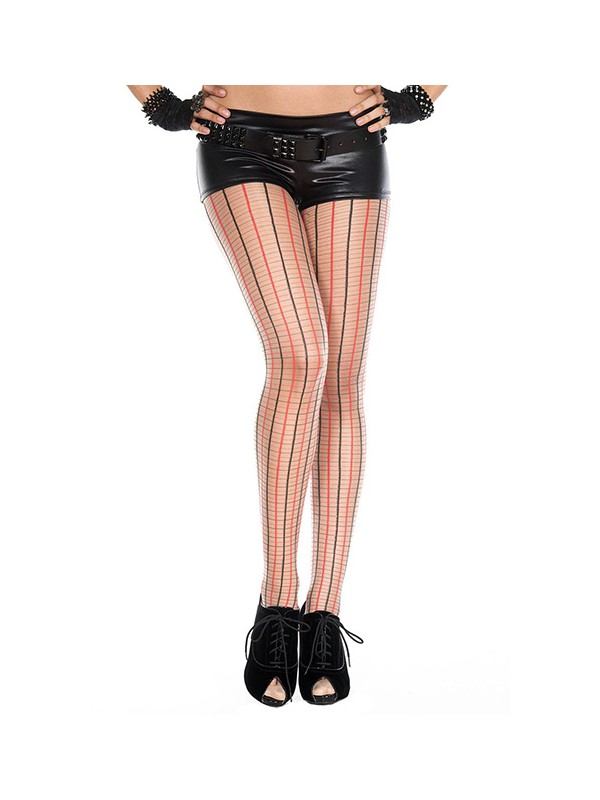 PANTYS C/ RAYAS 2 COLORES BEIGE/ROJO