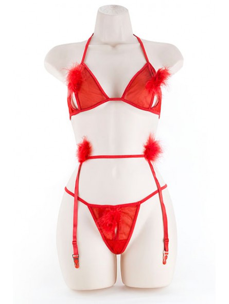 PEEK-A-BOO SET, MARAB. RED M