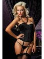 Perfectly Polished Corset & Thong Negro