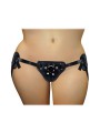 PLUS SIZE BLACK PVC CORSETTE STRAP-ON