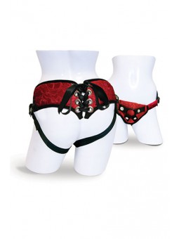 RED LACE CORSETTE STRAP ON