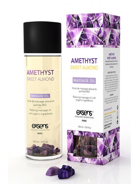 Relaxing Oil With Organic Ingredientes And Stones Amethyst Sweet Almond 100 ml.