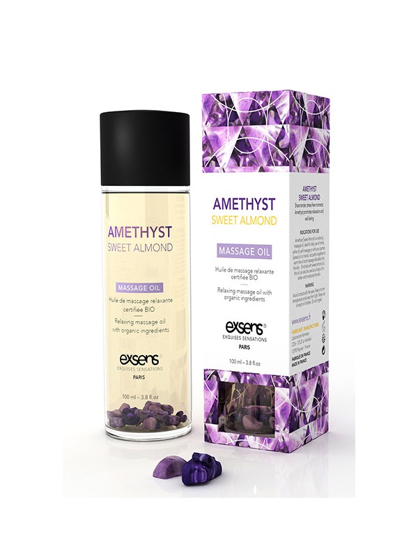 Relaxing Oil With Organic Ingredientes And Stones Amethyst Sweet Almond 100 ml.