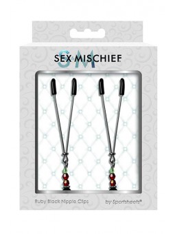 Ruby Black Nipple Clips