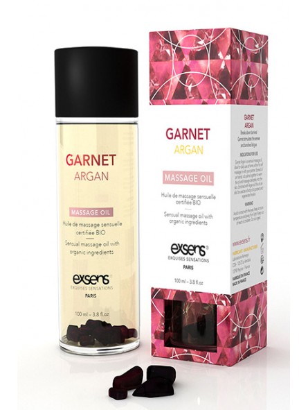 Sensual Massage Oil With Organic Ingredients And Stones Garnet Argan 100 ml.