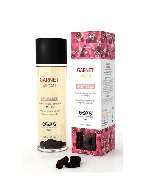Sensual Massage Oil With Organic Ingredients And Stones Garnet Argan 100 ml.