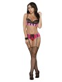 SEQUIN LACE BRA, SHORT ROSA S/M