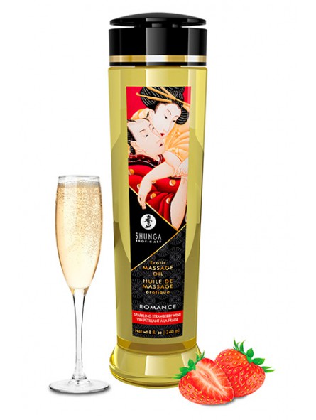 Shunga Massage Oil Romance - Fresas con Champa?a