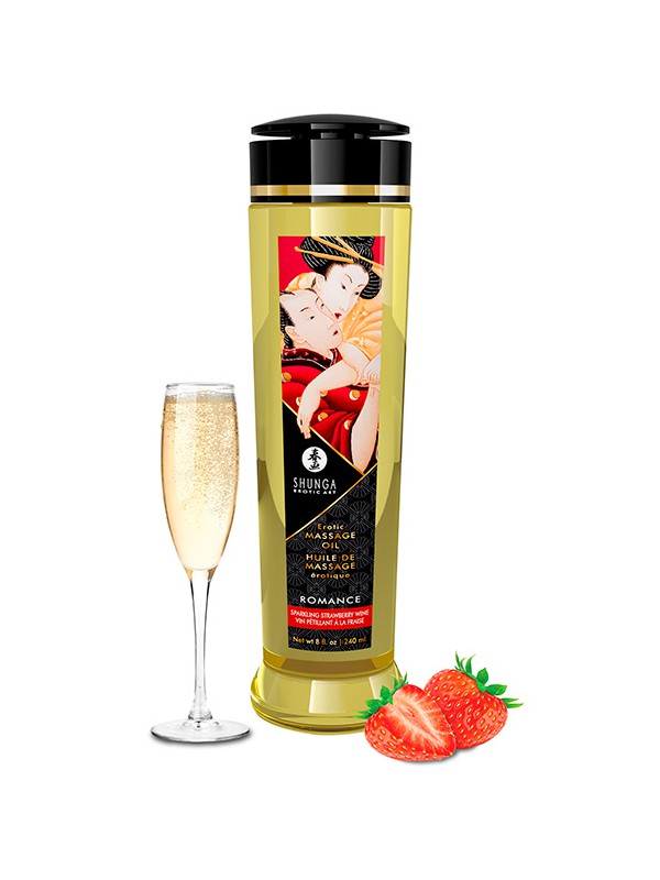 Shunga Massage Oil Romance - Fresas con Champa?a