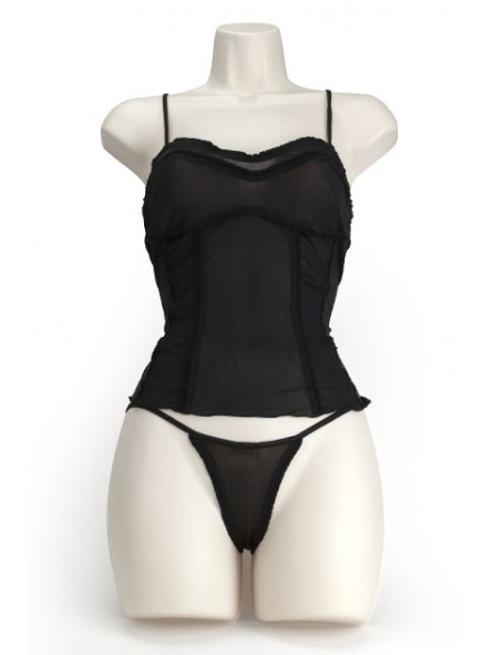 SILK SOFT CORSET NEGRO M