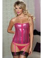 SPARKLE AND SHINE GARTERS & THONG PINK -S