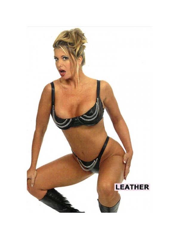 STORMY BIKINI CADENAS NEGRO CUERO
