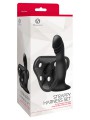 Strappy Harness Set - 2 Ring Harness With Dildo Black