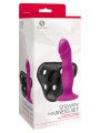 Strappy Harness Set - 2 Ring Harness With Dildo Pink
