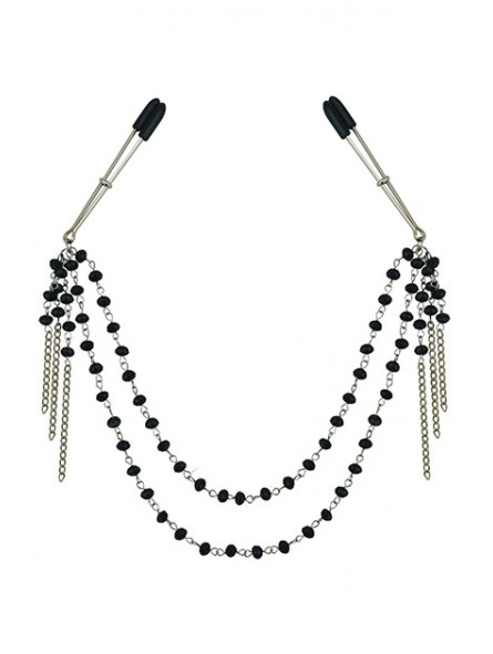 Black Jeweled Nipple Clips