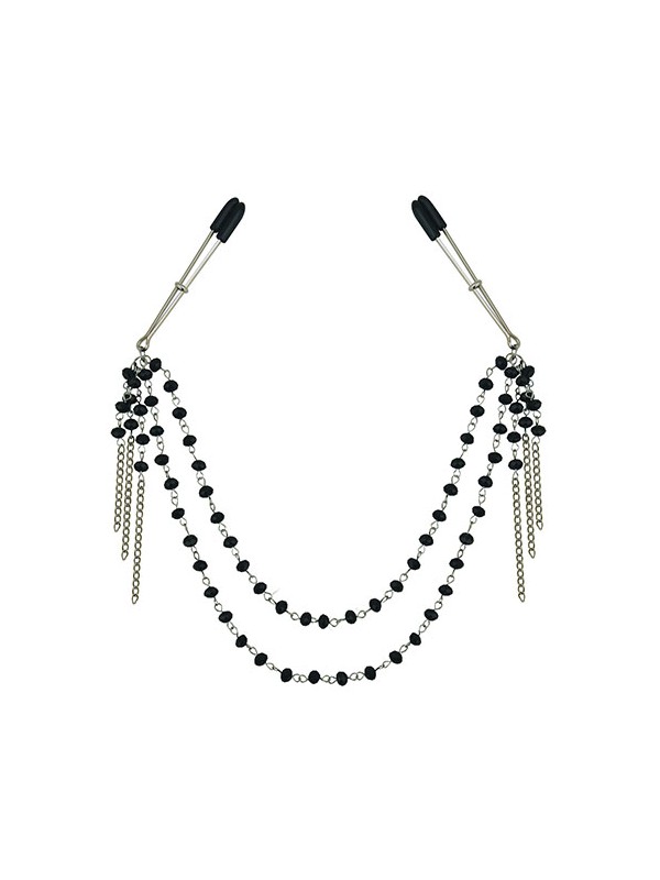 Black Jeweled Nipple Clips