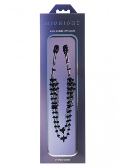 Black Jeweled Nipple Clips