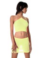 TOP Y FALDA LUREX AMARILLO NEON