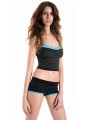 TOP Y PANTALON NEGRO TOPO AZUL